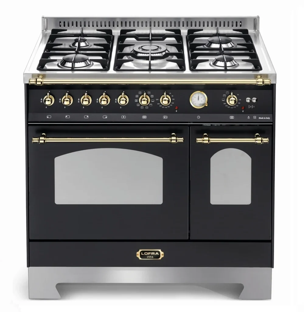 Fogão LOFRA Dolcevita RNMD96MFTE/CI preto fosco de 90 cm.