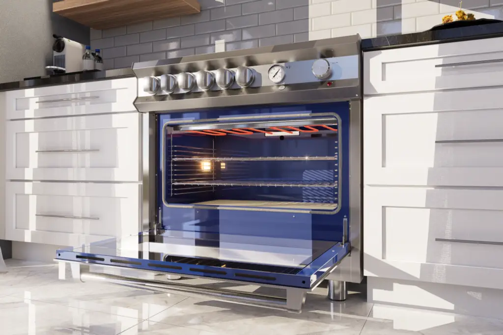 Magna 900 — forno aberto com pedra refratária visível