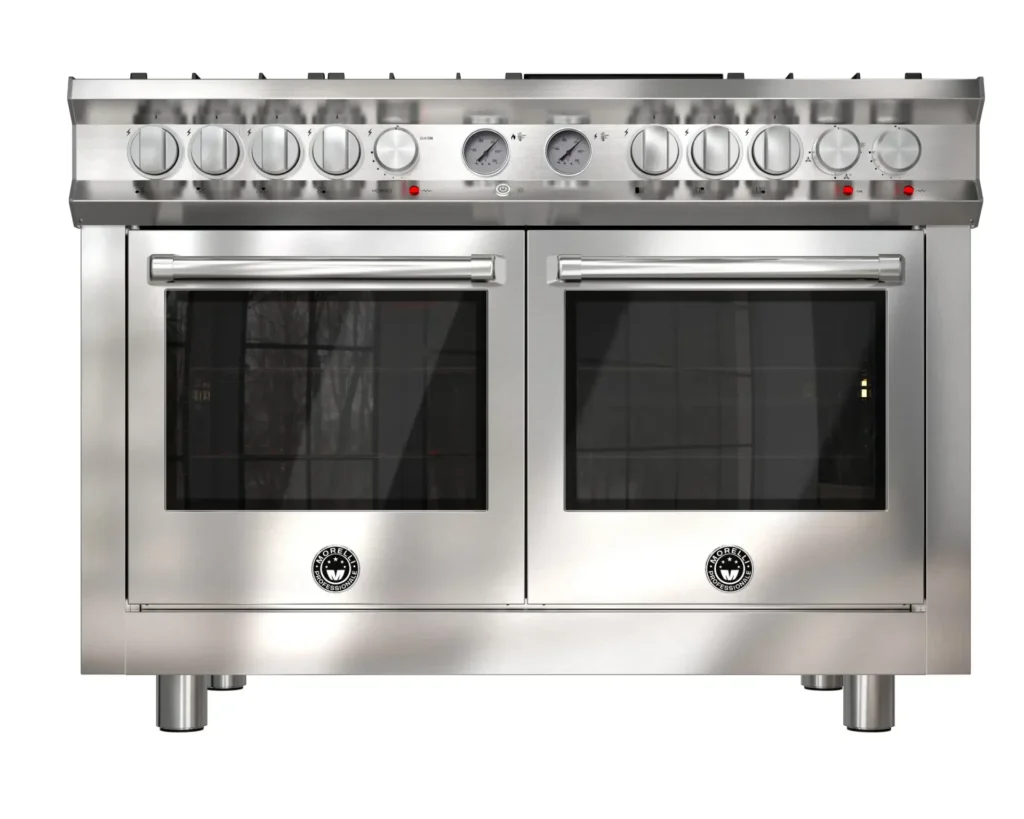 Fogão Morelli Gourmet Magna 1200 em aço inox, vista frontal