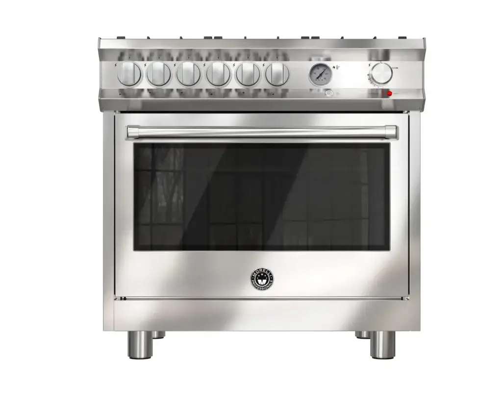 Fogão Morelli Gourmet Magna 900 em aço inox, vista frontal