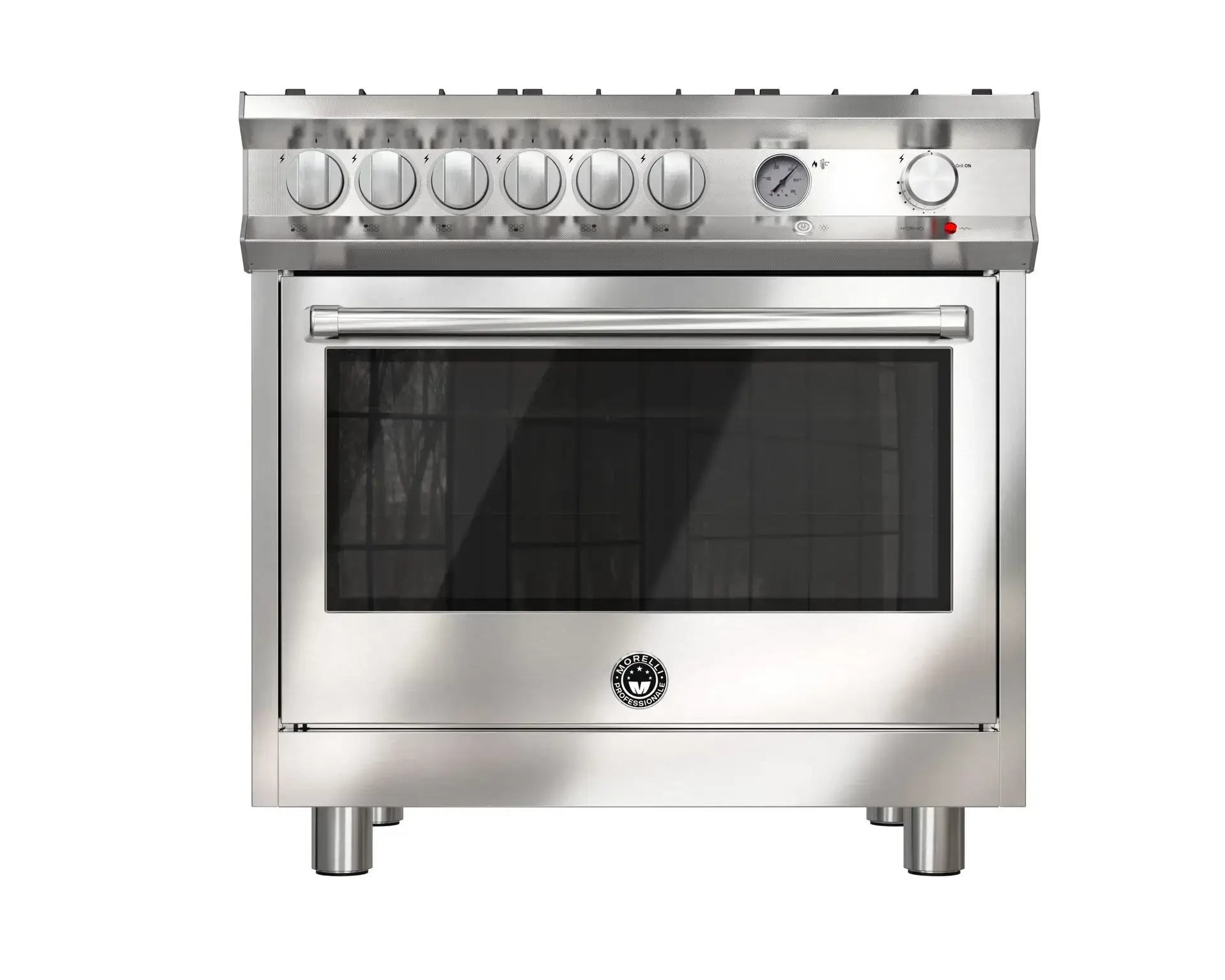 Fogão Morelli Gourmet Magna 900 em aço inox, vista frontal